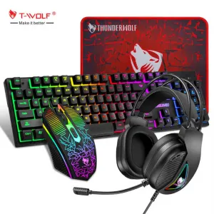 لوحة مفاتيح ليد سلكية 4 في 1 للألعاب ، لوحة . 4 in 1 Wired LED Gaming Keyboard, RGB Backlit Keyboard