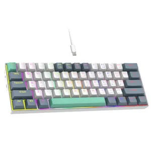 لوحة مفاتيح ميكانيكية 61 مفتاحًا 60 بالمائة بإضاءة . 61 Keys 60% Mechanical Keyboard with RGB LED Backlit