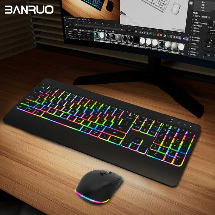 مفاتيح كشاف بلوتوث قابلة لإعادة الشحن لاسلكية . Wireless Rechargeable Bluetooth Backlit Keypad with