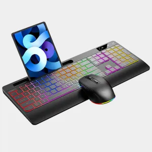 مفاتيح كشاف بلوتوث قابلة لإعادة الشحن لاسلكية . Wireless Rechargeable Bluetooth Backlit Keypad with