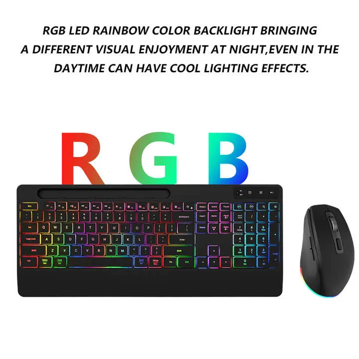 مفاتيح كشاف بلوتوث قابلة لإعادة الشحن لاسلكية . Wireless Rechargeable Bluetooth Backlit Keypad with