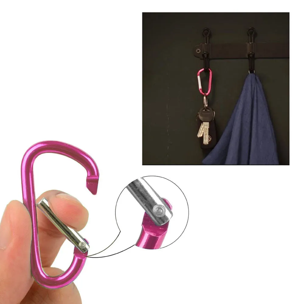 10 Pink Aluminum Carabiner 2" Breast Cancer Awareness D-Ring Snap Hook Keychain