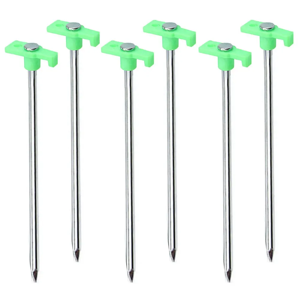 12 Pc Heavy Duty Tent Stakes Steel Nail Pegs Camping Garden Tarp Awning 7.5" L