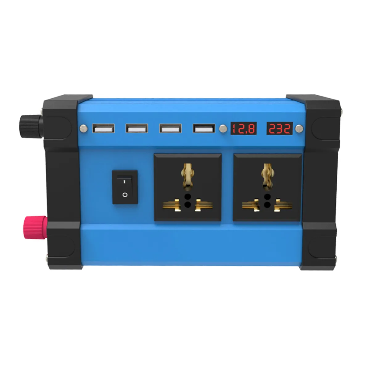1200W Peak Car Power Inverter DC 12V to AC 110/220V Four USB Modified Sine Wave Converter with Colorful LCD Screen