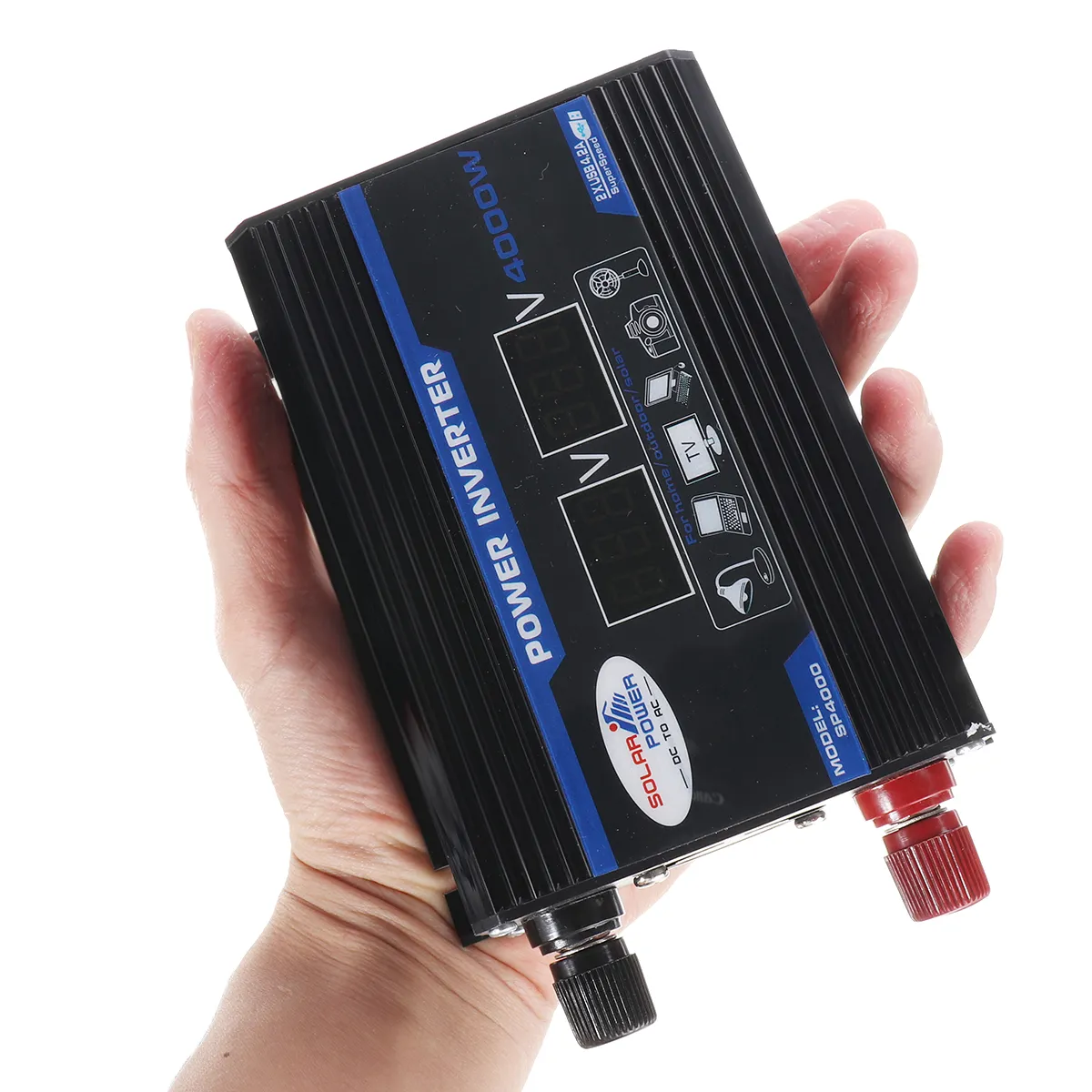 1200W Peak Car Power Inverter DC 12V to AC 110V 220V Dual USB Modified Sine Wave Converter with LED Screen