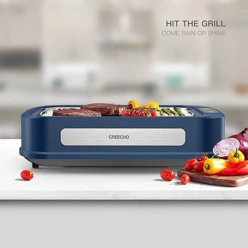 1500W Indoor Smokeless Electric Roaster Portable Non-Smoke Roaster Smokeless Grill Compact Yakiniku Plate USA