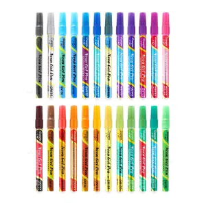 24 Colour Glitter Changing Nail Pen Set Waterproof Art Markers