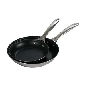 2pc Signature Stainless Steel Nonstick Fry Pan Set
