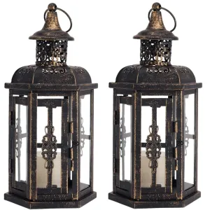 2pcs Vintage Aesthetic Hanging Candle Lantern for Home Decoration