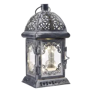 2pcs Vintage Battery Operated Decorative Hanging Lantern with Led Lights for Home Decor