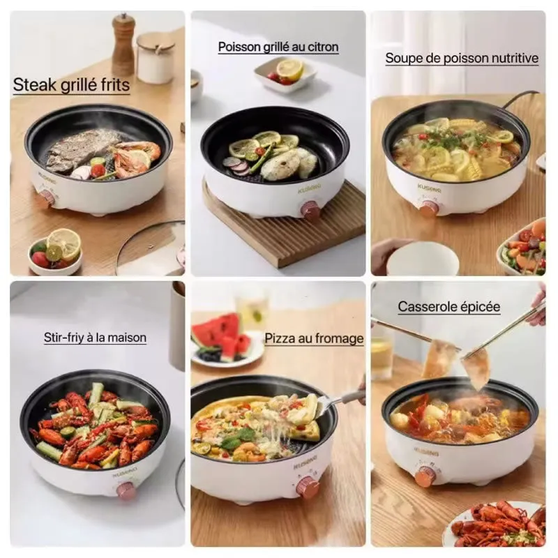 30Cm Non Stick 220V Coating Portable Electric Frying Pan -F51-8-1455