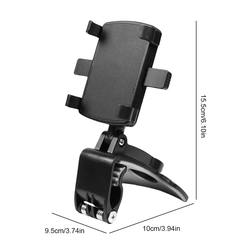 360 Rotating Multi-function Car Phone Holder with Adjustable Spring Clip