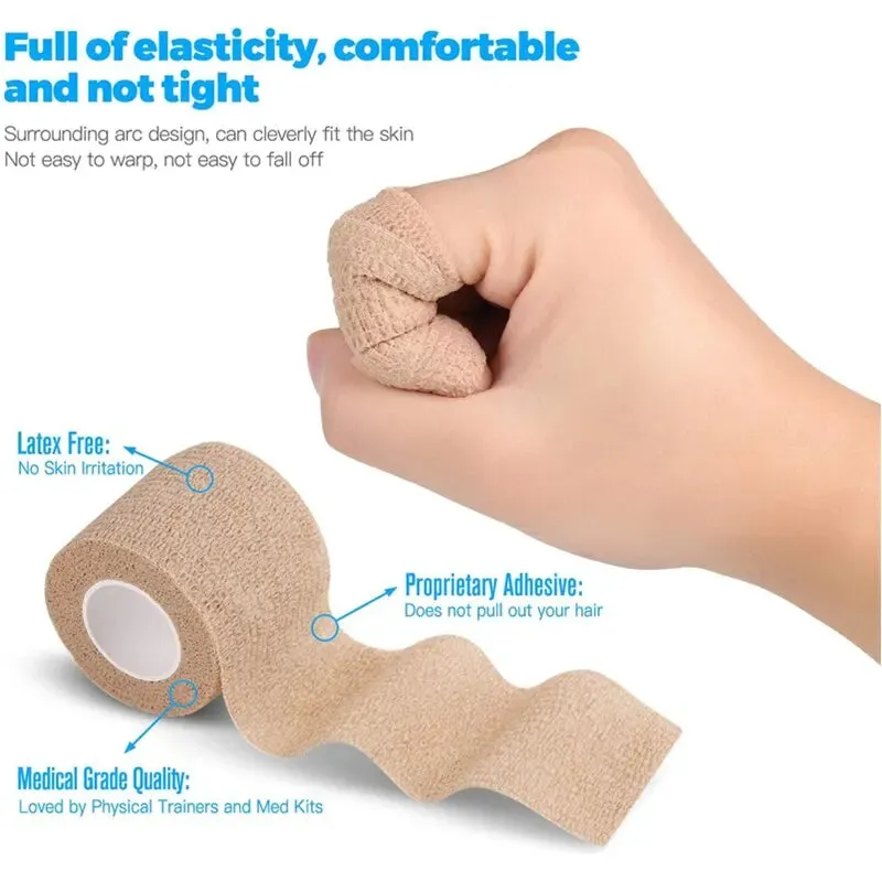 3pcs Disposable Self Adhesive Elastic Bandage for Tattoo Handle Tube Tightening 5cm 4.5m