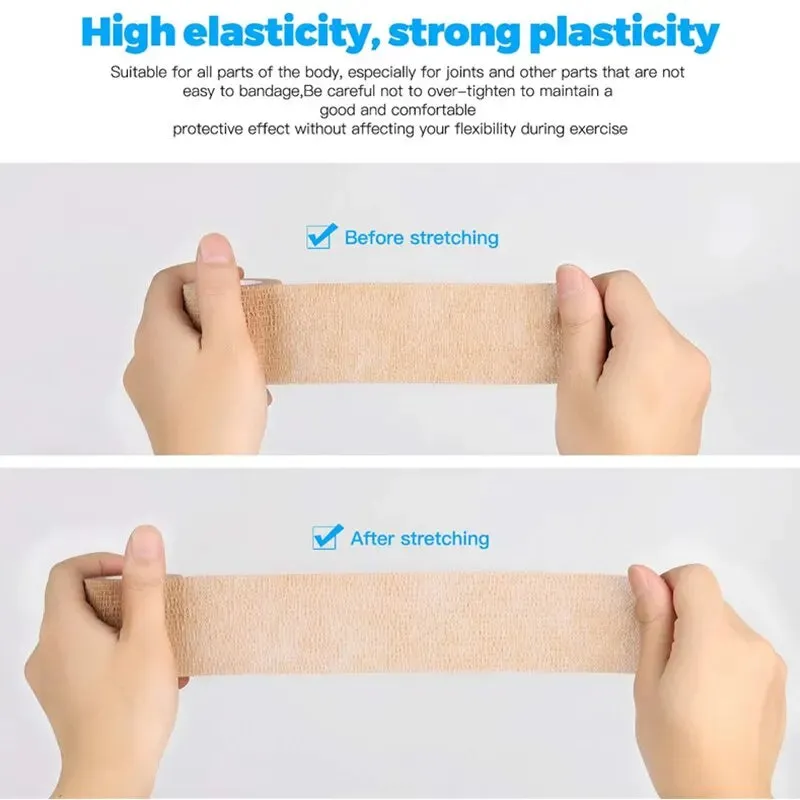 3pcs Disposable Self Adhesive Elastic Bandage for Tattoo Handle Tube Tightening 5cm 4.5m