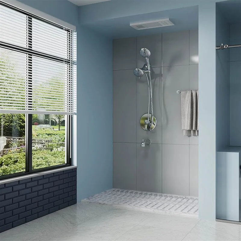 6 Spray Mode Dual Rain & Handheld Shower Heads & Tub Spout Combo Set