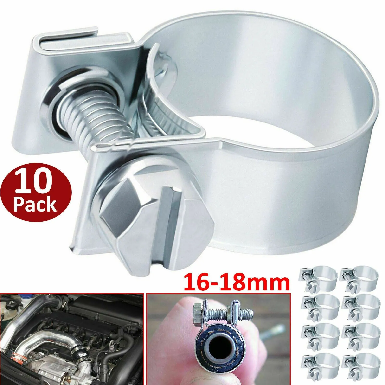 Adjustable Carbon Steel Hose Clamps - 10/20 Pack