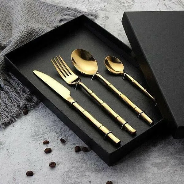 Aldomara Bamboo Gold/Silver Flatware