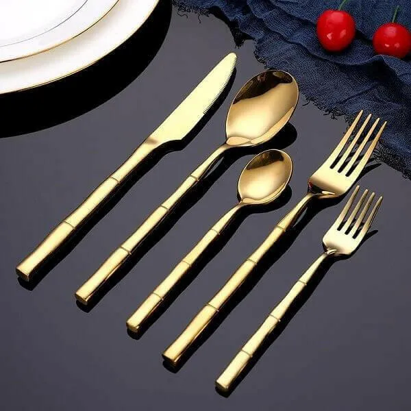 Aldomara Bamboo Gold/Silver Flatware