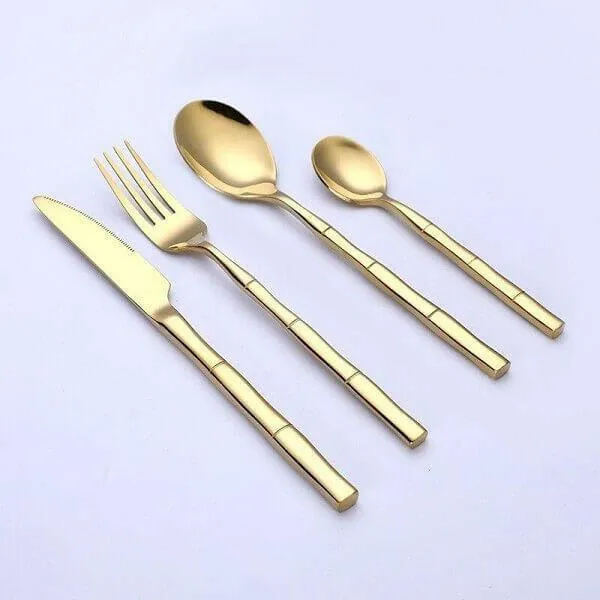 Aldomara Bamboo Gold/Silver Flatware