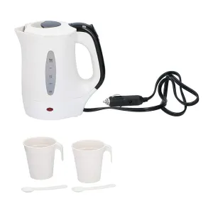 All Ride Truckers 24V Kettle 0.5Ltr 300W Water Heater Truck Lorry W Cups Spoons
