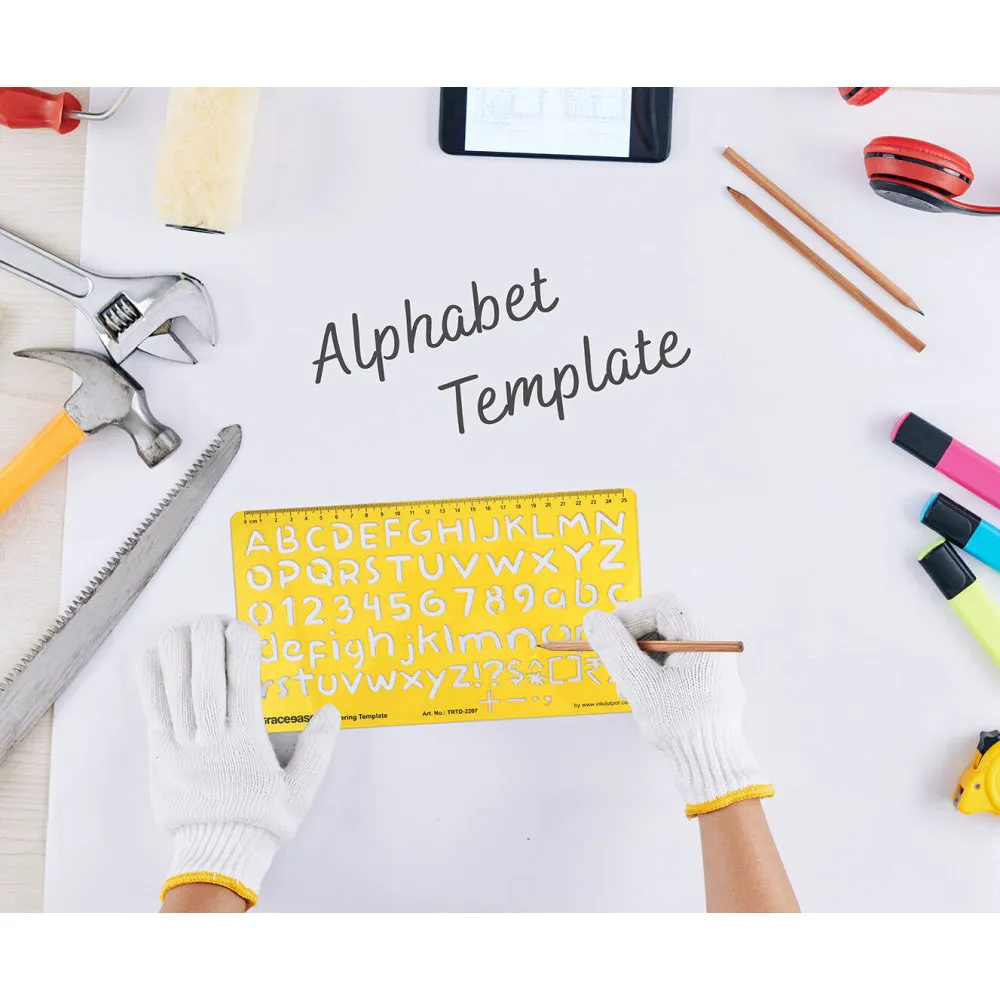 Alphabet Lettering Template Drafting Tools Number Alphabet Lower and Upper Case Letter Stencils