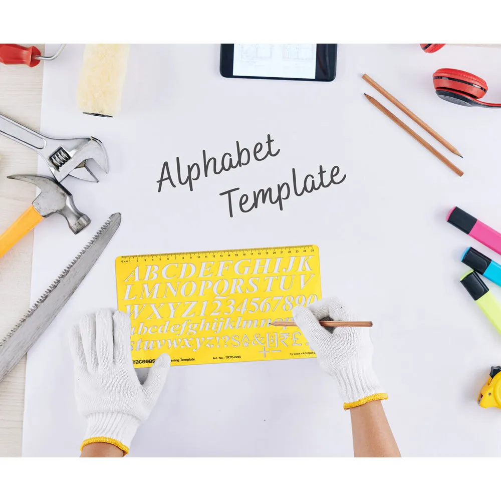Alphabet Lettering Template Upper and Lower Case Drafting Tools English Alphabet Stencils