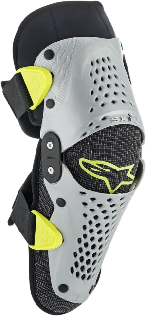 ALPINESTARS Youth SX-1 Knee Protectors - Silver/Yellow Fluo - S/M 6546319195SM