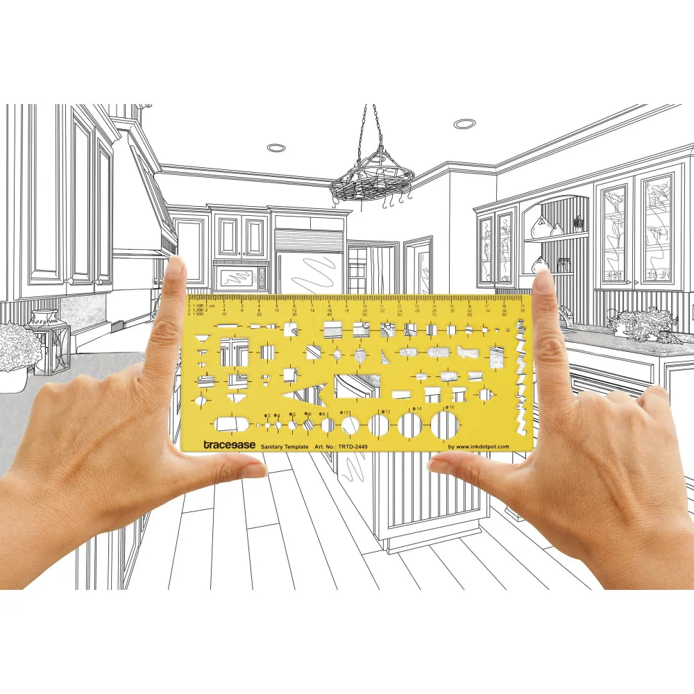 Architect Interior Drafting Sanitary Template Drawing Stencil