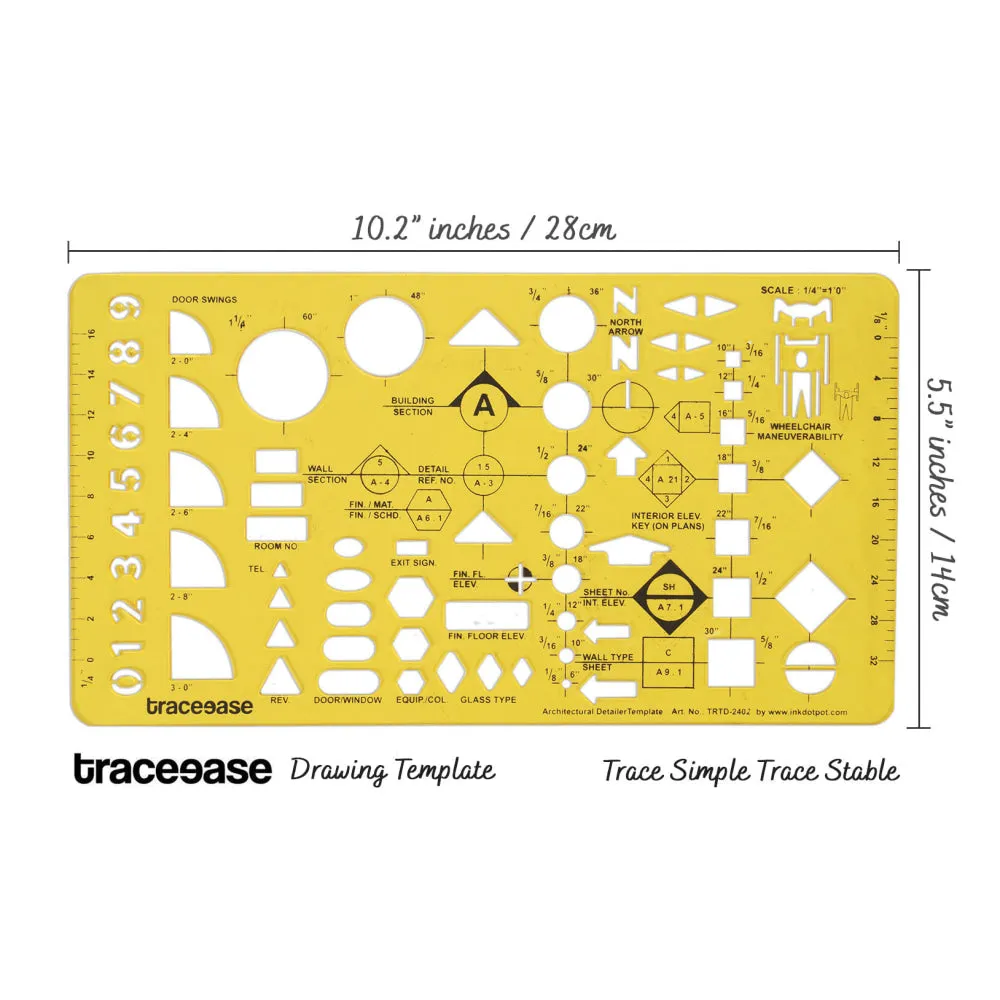Architectural Detailer Templates for Room Door Window Wheel Chair Interior Drafting Tool 1 Stencil
