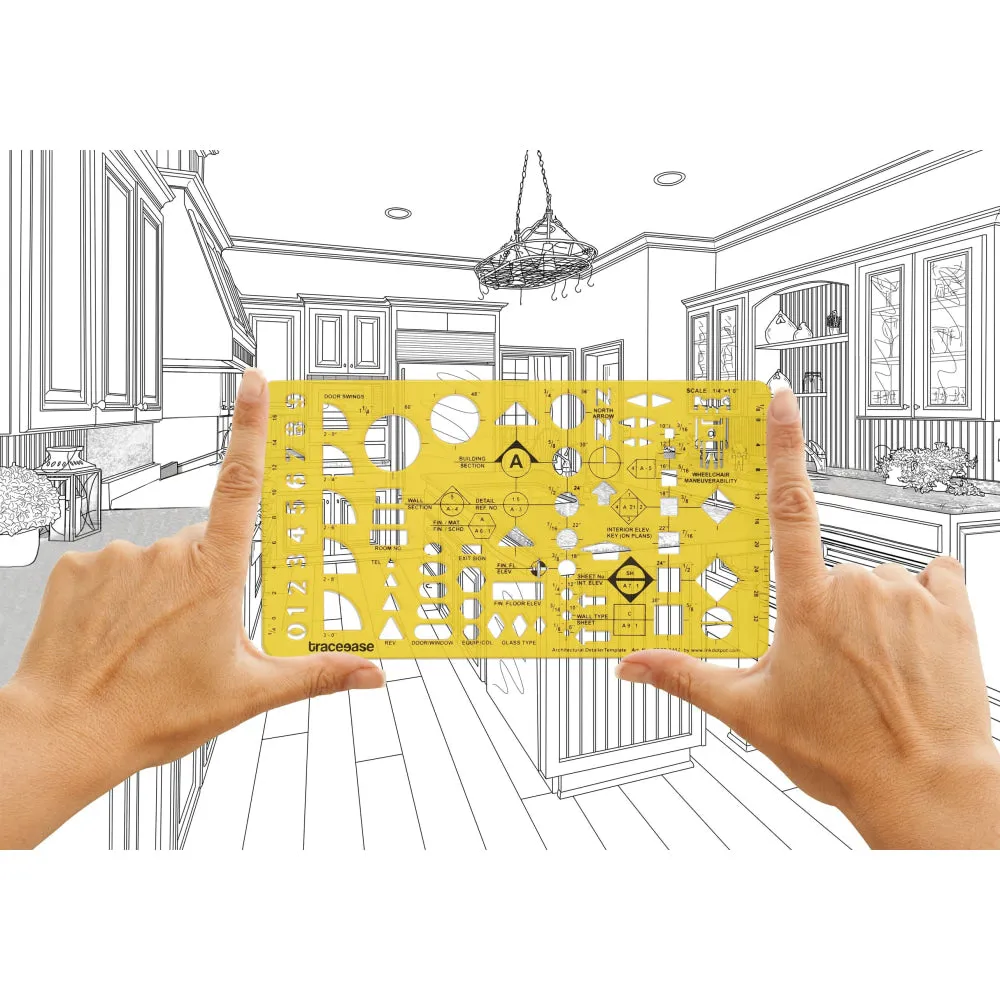 Architectural Detailer Templates for Room Door Window Wheel Chair Interior Drafting Tool 1 Stencil