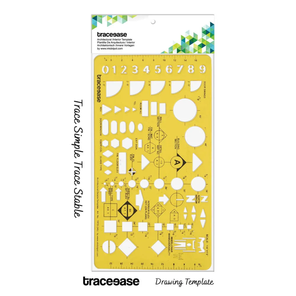 Architectural Detailer Templates for Room Door Window Wheel Chair Interior Drafting Tool 1 Stencil