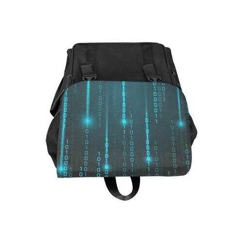 Backpacks, Blue Matrix Style Black Backpack Bag