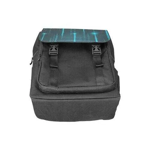 Backpacks, Blue Matrix Style Black Backpack Bag