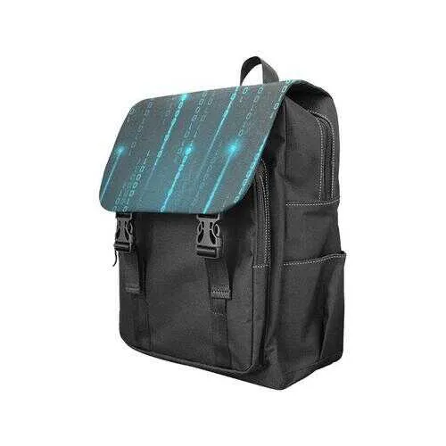 Backpacks, Blue Matrix Style Black Backpack Bag