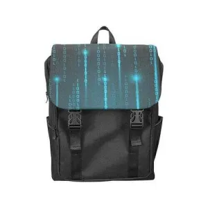 Backpacks, Blue Matrix Style Black Backpack Bag