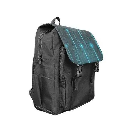 Backpacks, Blue Matrix Style Black Backpack Bag