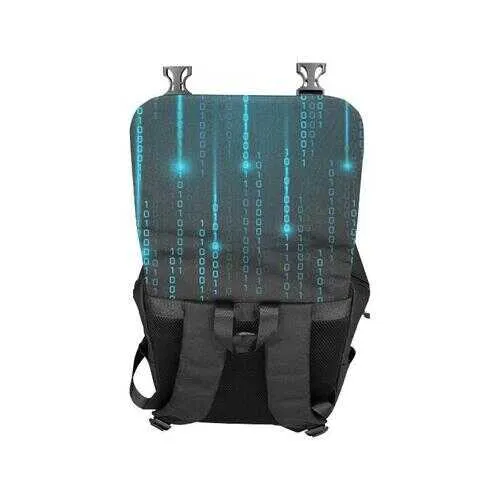 Backpacks, Blue Matrix Style Black Backpack Bag