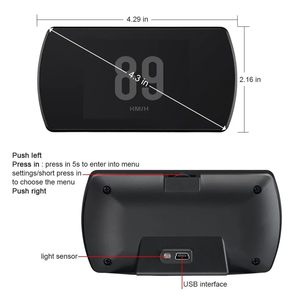 Car Hud Display Gps Speed Voltage Altitude