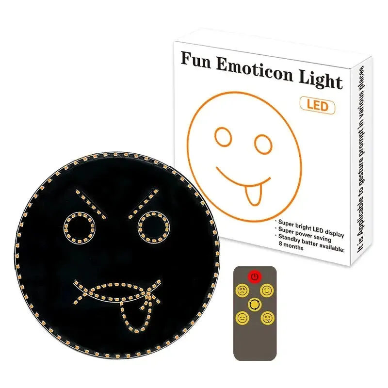 Car Led Smiley Face Lights W / Remote Rear Window Multi-Function Warning Lamp