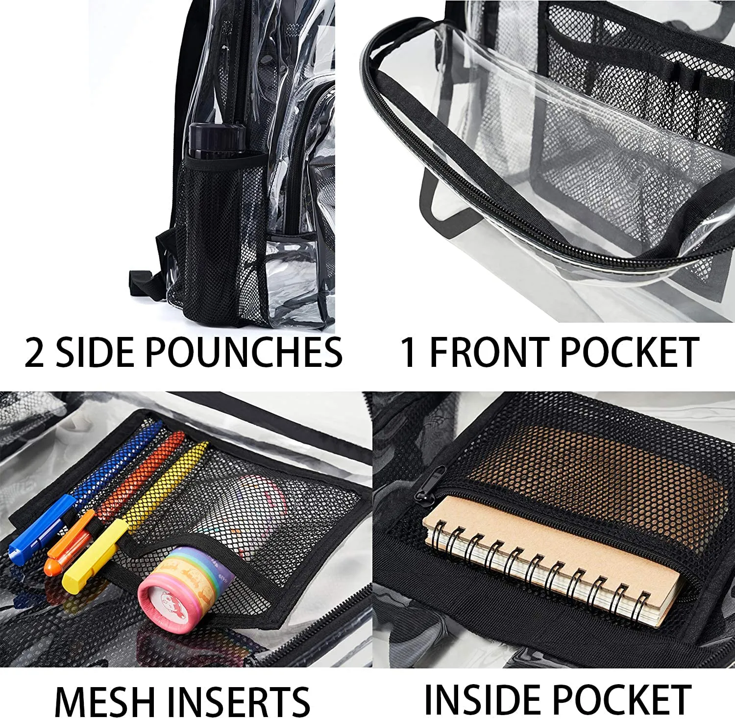 Classic Designs Purple Durable Heavy Duty Clear Backpack