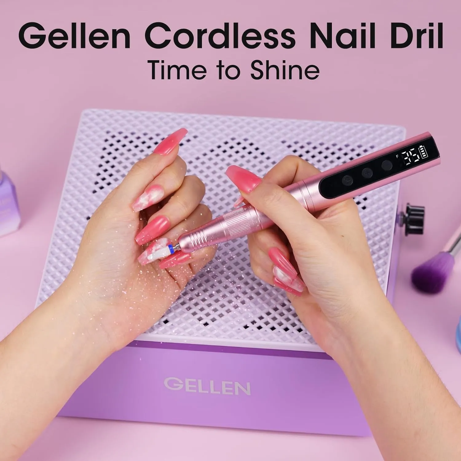 Cordless Nail Drill 35000rpm, Portable Professional Electric Nail Drill for Acrylic Gel Nails Manicure Tool Set