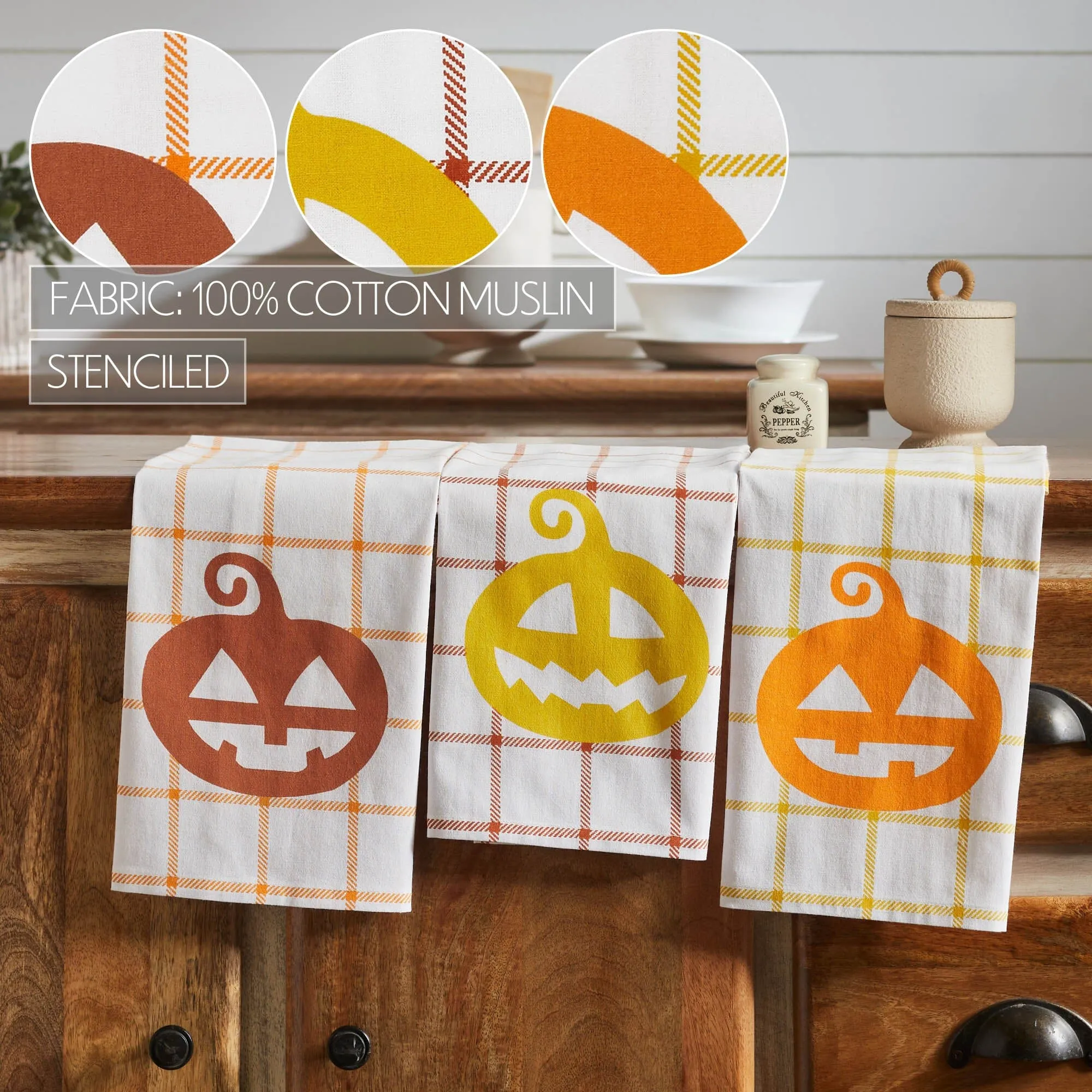 Country Halloween Tea Towels - Set of 3