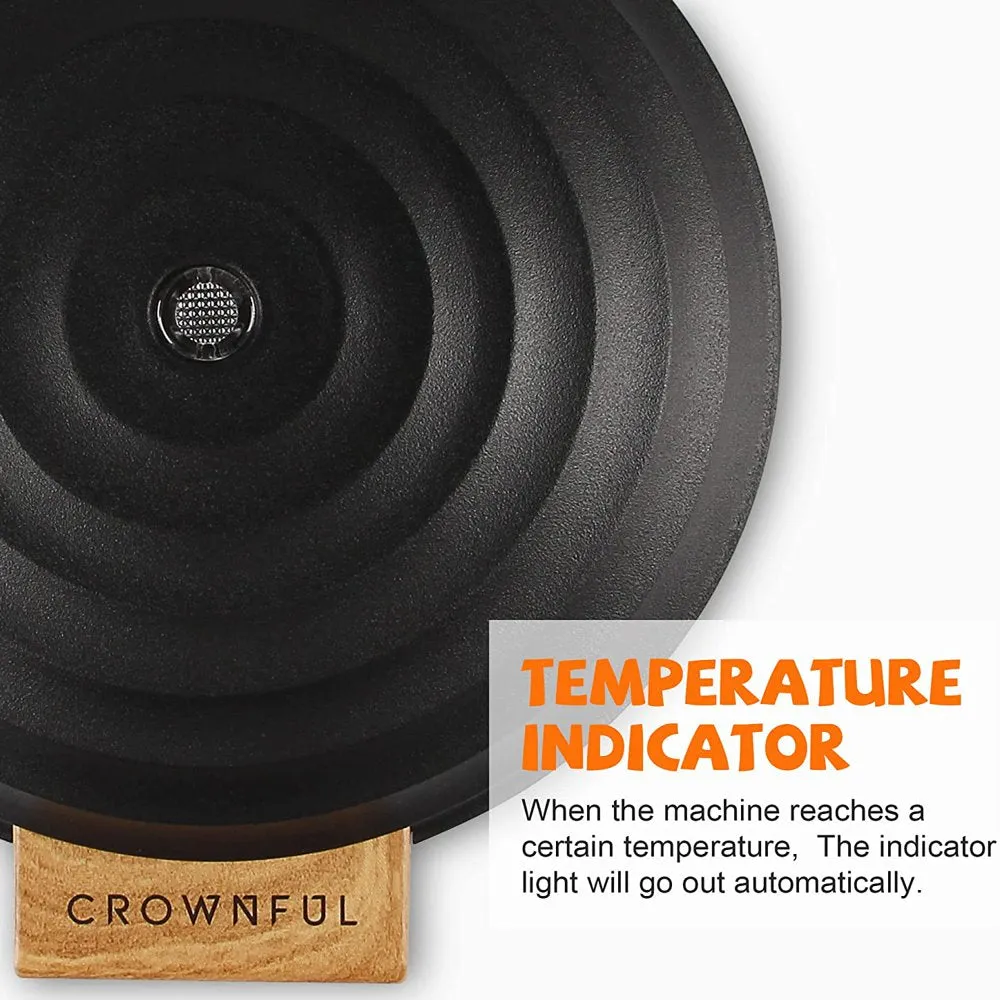 CROWNFUL Mini Waffle Maker Machine, 4 Inches Portable Small Compact Design, Non-Stick, Black