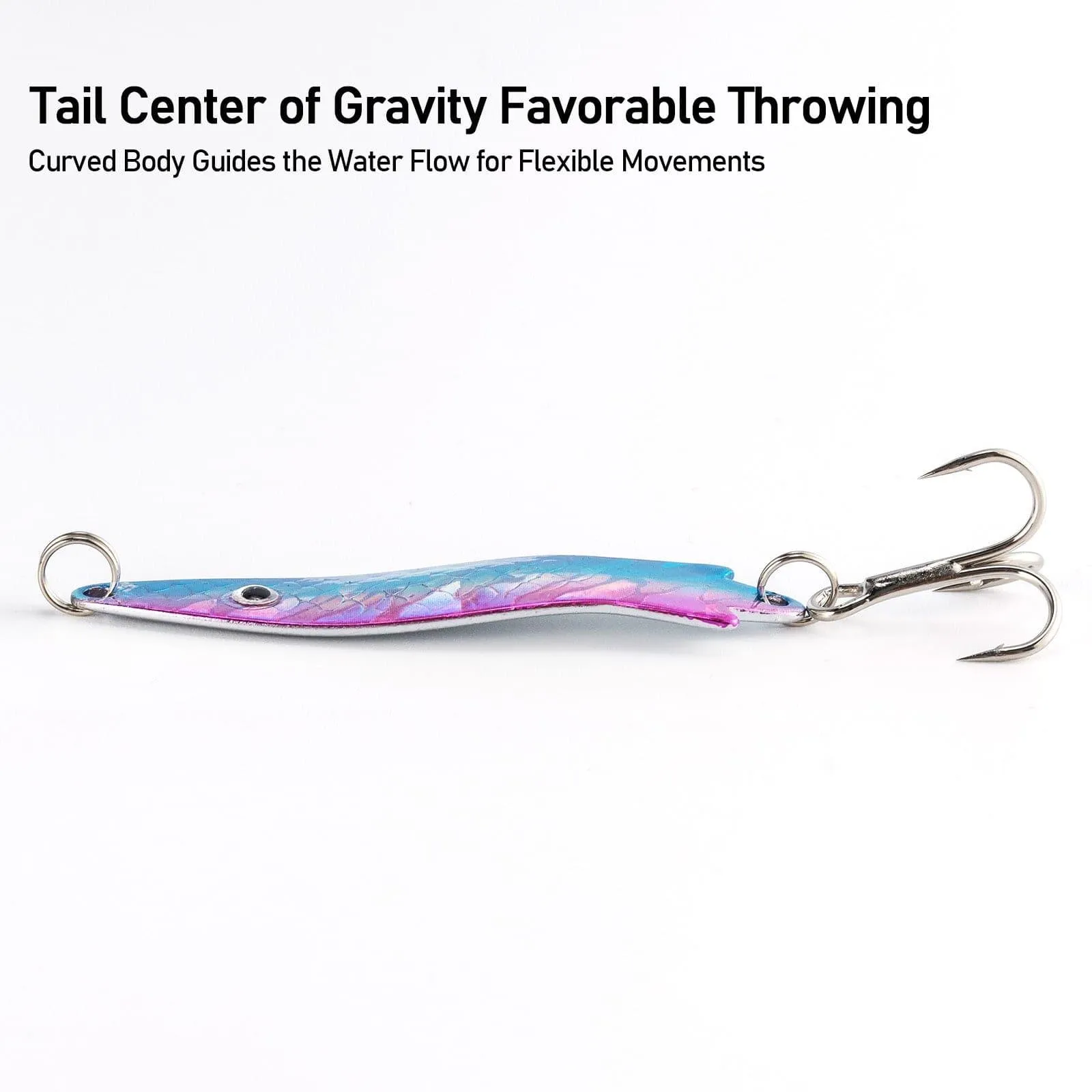 Dr.Fish 4pcs Spoons Fishing Spinners Lures 2.28'' 0.4oz
