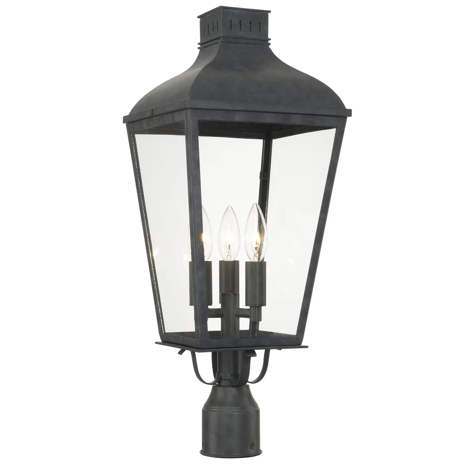 Dumont 3-Light Post Mount in Graphite