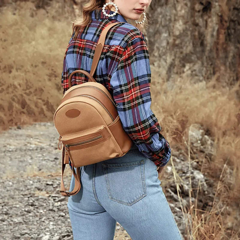 Durable Women's Vintage Canvas and Leather Backpack Rucksack Purse for Women