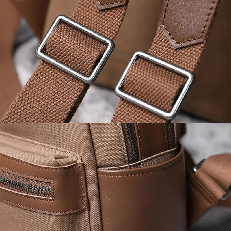 Durable Women's Vintage Canvas and Leather Backpack Rucksack Purse for Women