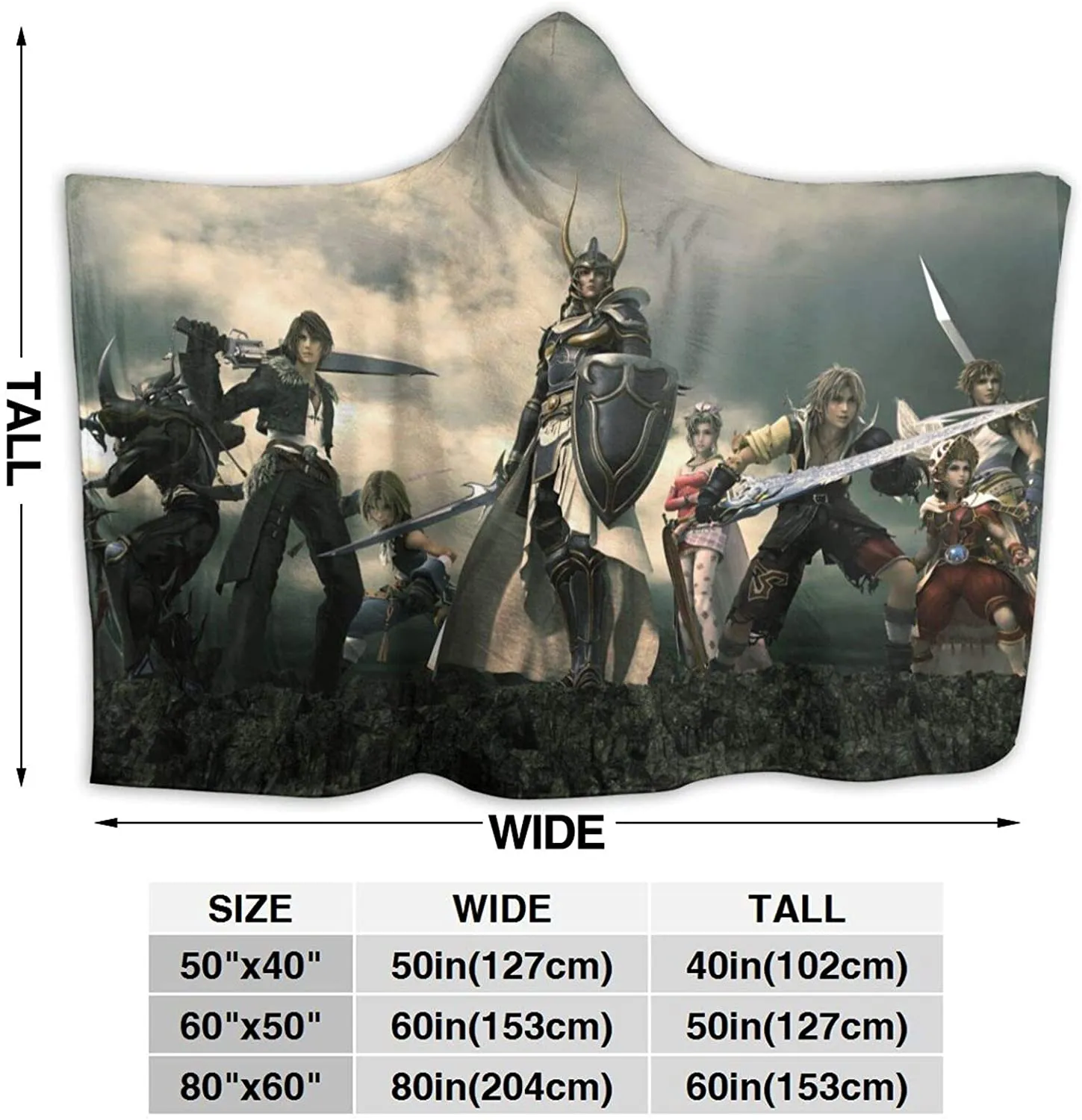 Final Fantasy Hooded Blankets - Anime Fleece Flannel Blankets