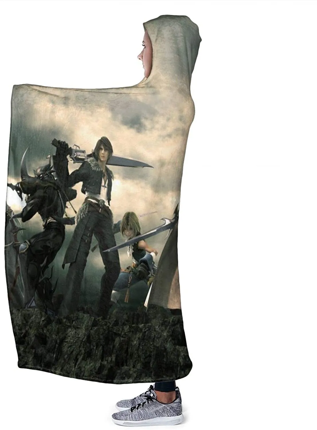 Final Fantasy Hooded Blankets - Anime Fleece Flannel Blankets