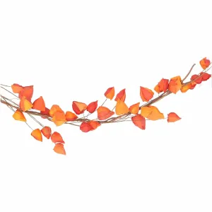 Gisela Graham Orange Physalis Lantern Garland Autumn Home Decoration